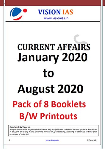 Vision IAS Current Affairs Booklets | January 2020 to August 2020 | English Medium