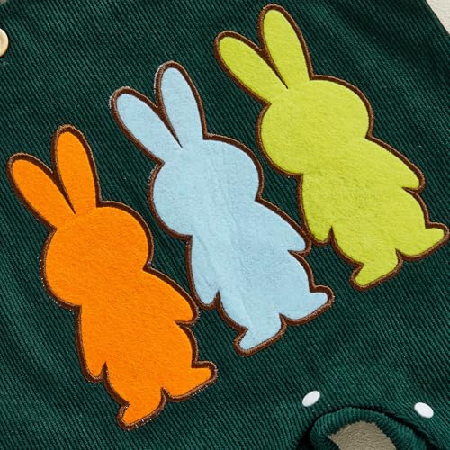 Image of Bay Boy Easter Outfit Newborn Striped Bodysuit Bunny Carrot Overalls Pants Set Infnat Cute Spring Summer Clothes
