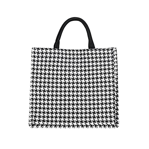 YIGEBAG Mode femmes modèle de voile imprimant grande capacité sac à bandoulière, Gris pieds de poule, 24CM*15CM*13CM