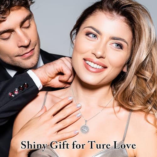 Moissanite Necklace for Women, 1-3CT Halo Round lab-created Imitation Diamond Pendant Necklaces, 925 Sterling Silver Hypoallergenic Jewelry for Anniversary Birthday Valentines Gift3