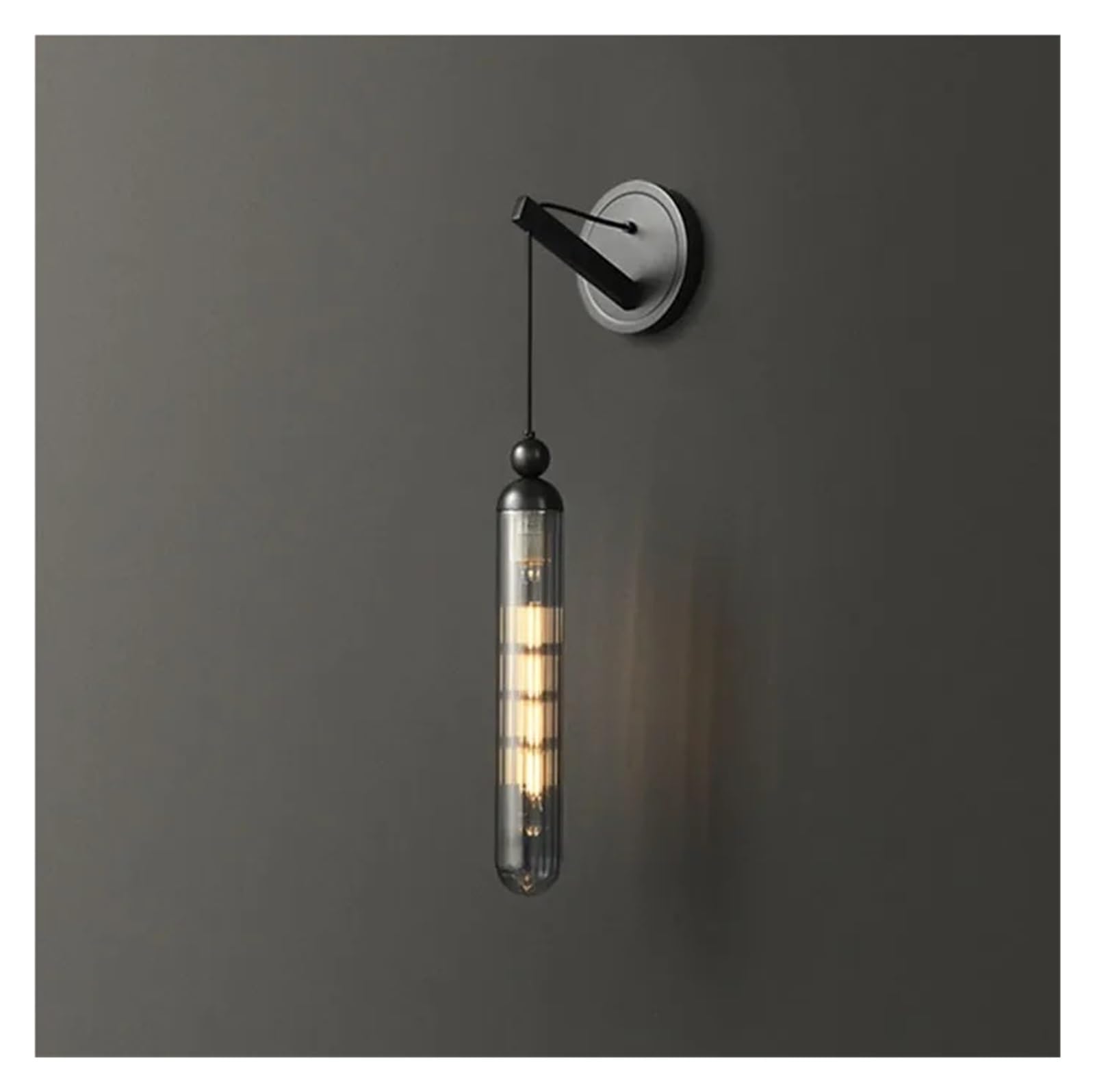 HPTHLY Copper Wall Lamp Clear Glass Bedroom Foyer Sconce Gold Black Metal Bedside Lighting Fixtures,Simple (Black)