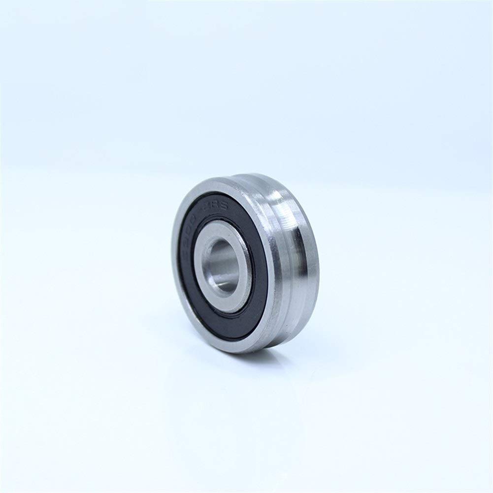 Outer Ring with U-Groove Bearing 8x22x7mm Wire Cable Pulley Bearing Walking Heavy Pulley Crane U Groove Wheel Bearings 10PCS(082207U2.5 1)