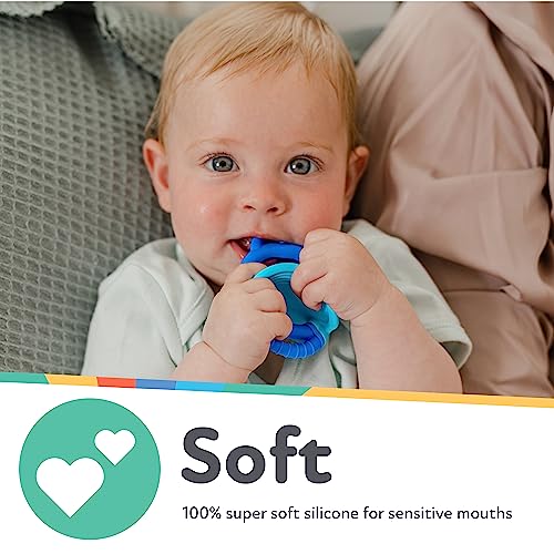 Image of Nuby Geo Zoos Massaging Teether - Baby Teething Toy - Soft Easy Grip - 3+ Months - Elephant
