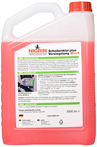 NIGRIN Prestaties helder glas en verzegeling 2 in 1, vanaf 5 °C, voorkomt strooilicht, verhoogt de rijveiligheid, 3 l - Image 3
