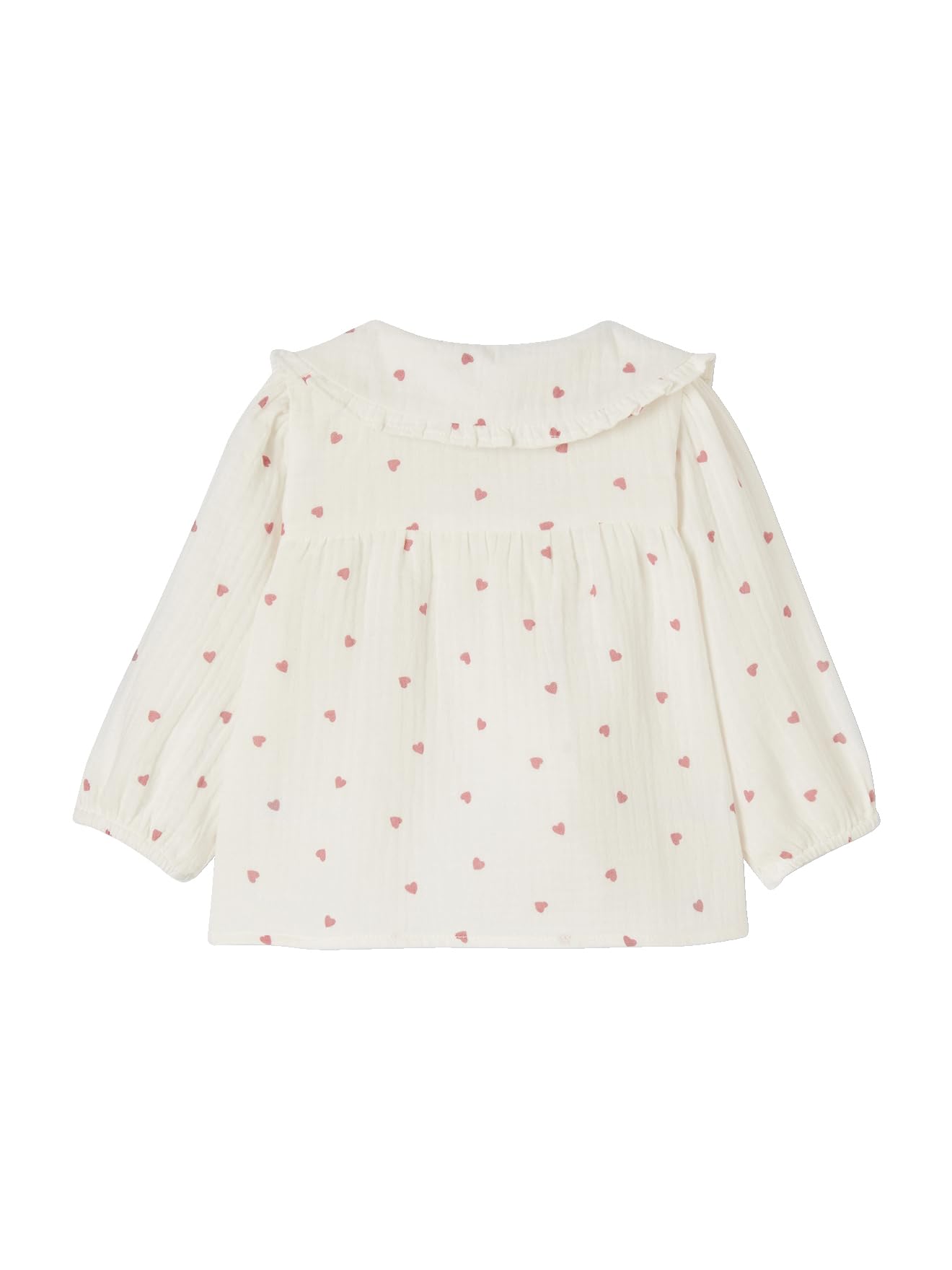 Vertbaudet Mädchen Baby Bluse aus Musselin mit Herzen
