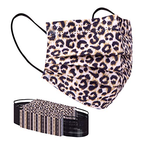 Image of Borje Disposable Face Masks with Designs Cute Face Mask 3 Ply Cheetah Print 50 Pcs