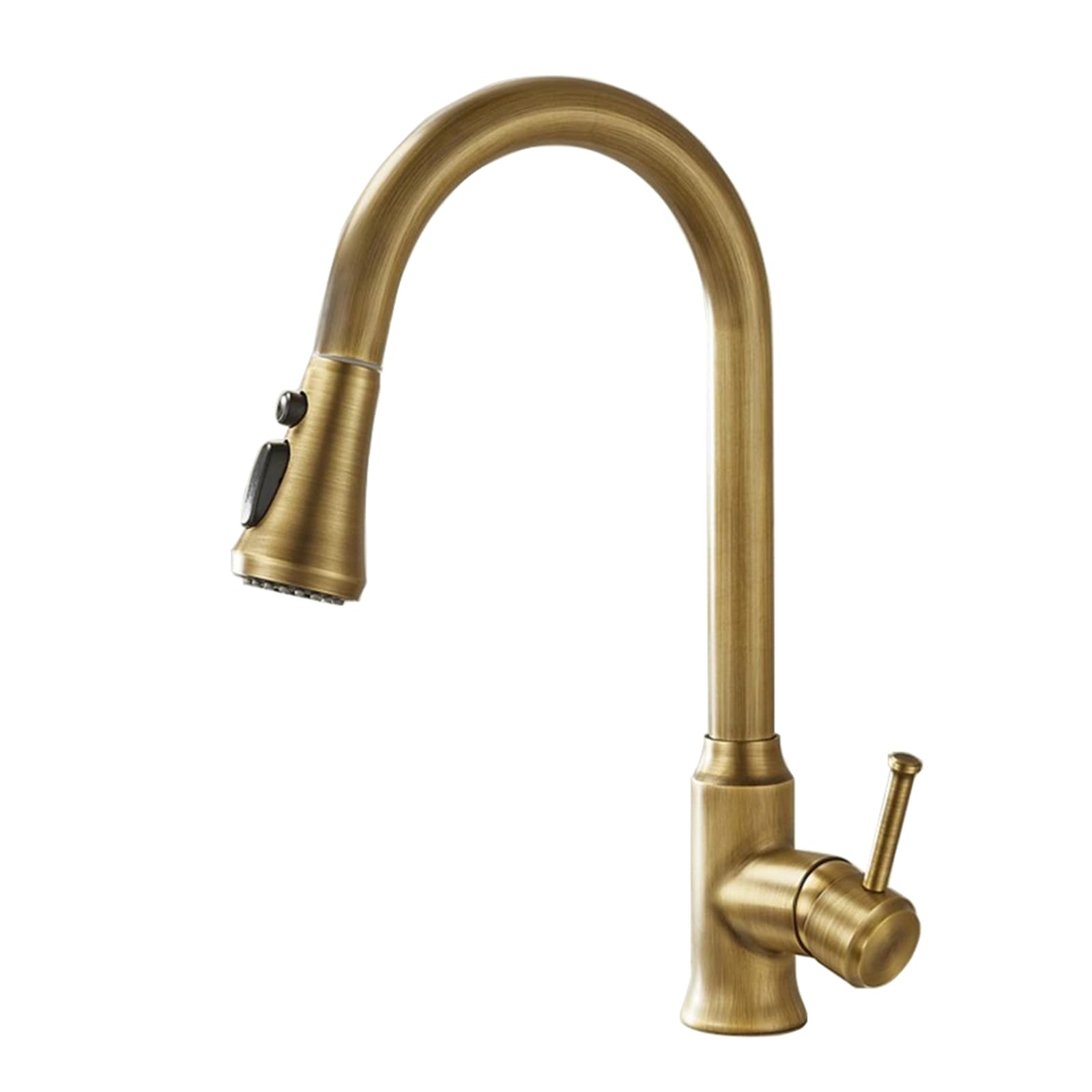 ZYCHSJXA Antique Brass Kitchen Tap with Pull Out Spray 360° Rotation Single Lever Mixer Taps Three-Mode Sprayer