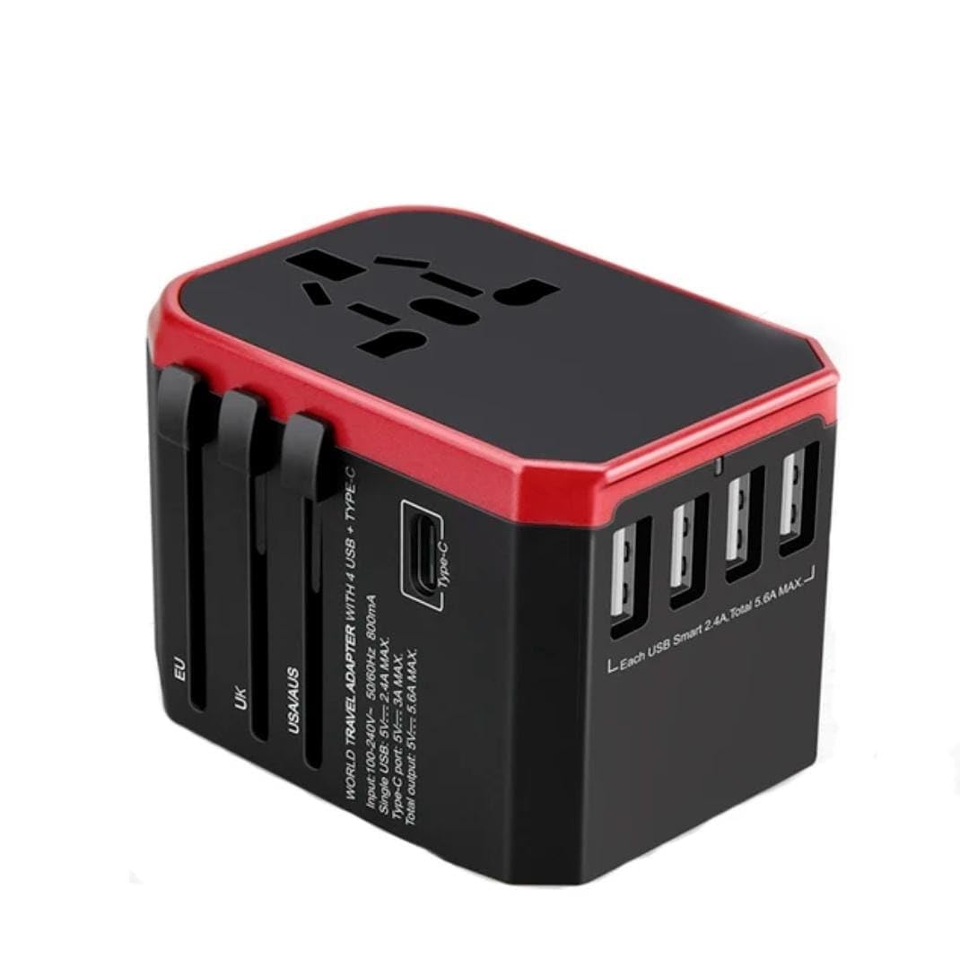 Travel Adapter, Amiroz Universal Travel Adapter - 6A 3 USB C and 2 USB Ports Type-C in One Travel Charger with UK/US/AUS/European