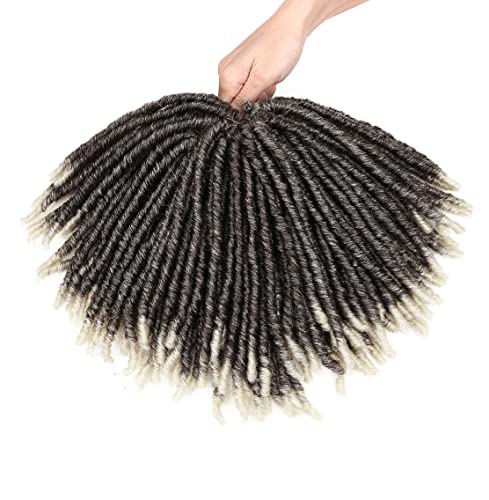 WIGNEE Hook-Hair 120 Strähnen Faux Locs 20 cm, weiche, vorgezwirnte Locs, 6 Packungen vorgezwirntes Hook-Hair für schwarze Frauen (20 cm, 4A/613)