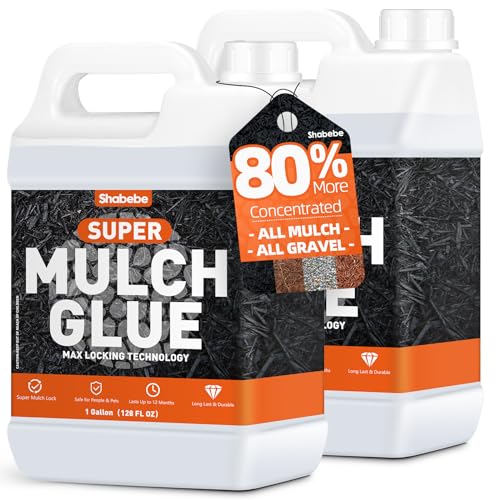 Mulch Glue for Landscaping, 2 Gallon Mulch Glue, Ready to Use Fast-Dry Non-Toxic, Strong Mulch Gravel Glue, Rock Glue, Mulch Glue for Garden, Mulch Glue Binder, Mulch Lock and Pea Gravel Stabilizer
