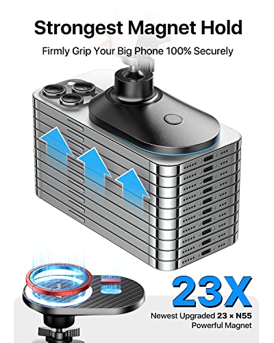 Image of andobil Upgraded for Magsafe Car Mount Pro [Strongest Magnet, Big Phone Friendly] 360 Rotation Magnetic Phone Holder for Car Vent for iPhone 17 Pro Max 16 /15 /14 /13 /12 Samsung S26 /S25 (Carbon Fiber)
