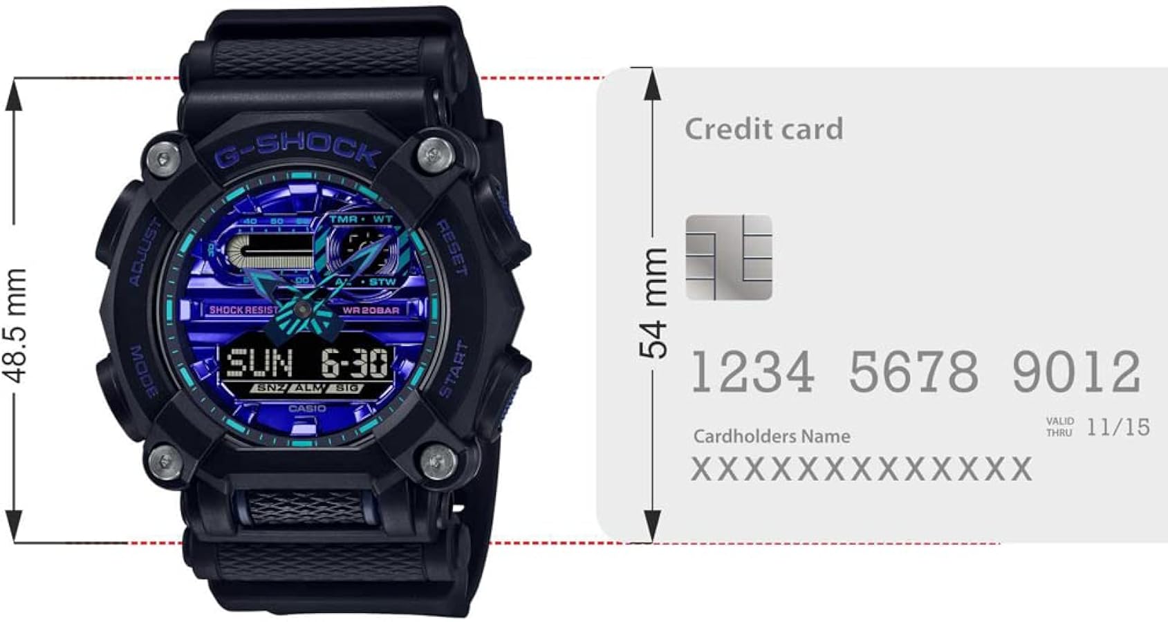 Amazon.co.jp: カシオ腕時計 ジーショックGA-900VB-1A アナデジメンズ