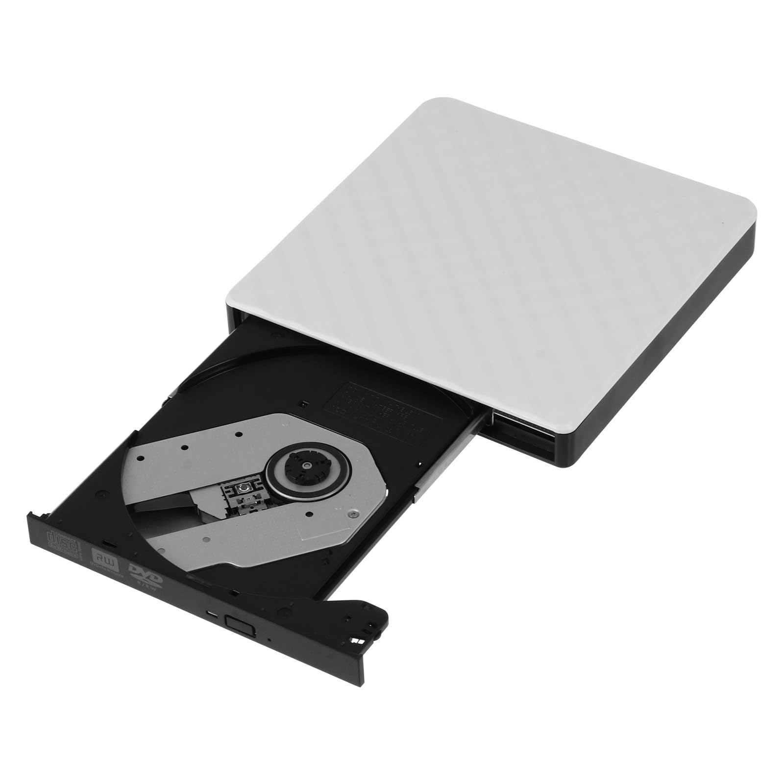 Masterizzatore Laptop Dvd USB 3.0 per Bianco Esterno Abs | Dvd-rom 8x e Cd-rom 24x, Design Ultrasottile e Ultraleggero, Uso Orizzontale o Autoportante