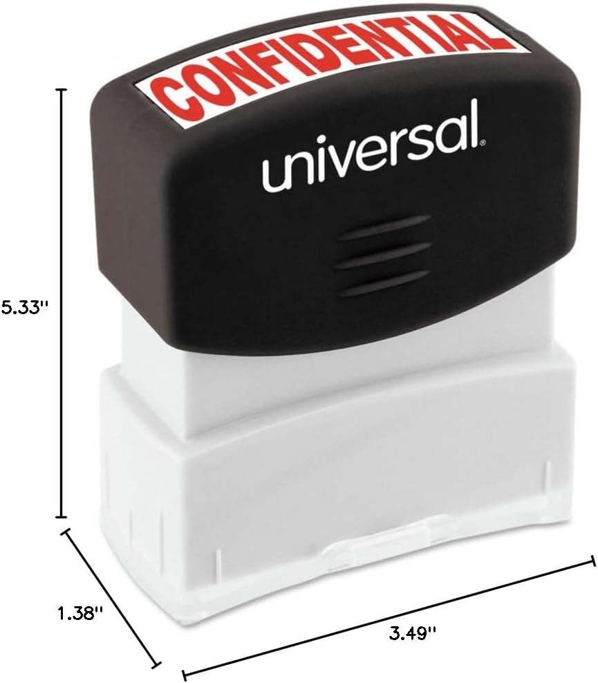 Universal 10046 Message Stamp, Confidential, Pre-Inked One-Color, Red