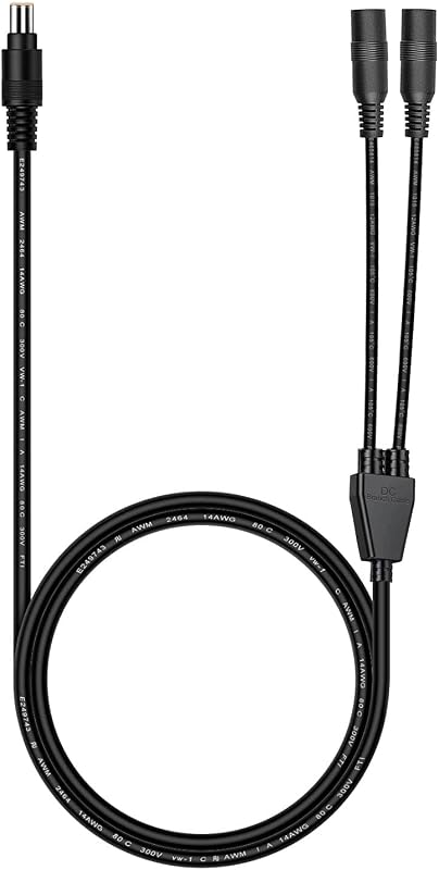 8mm Combiner 3.3ft 14AWG DC 8mm Male to Female 2X Combiner Cable Y Splitter Solar Parallel Adapter Cord for Jackery/Goal Zero/BLUETTI/Anker and more DC7909 Portable Power Station & Solar Panel