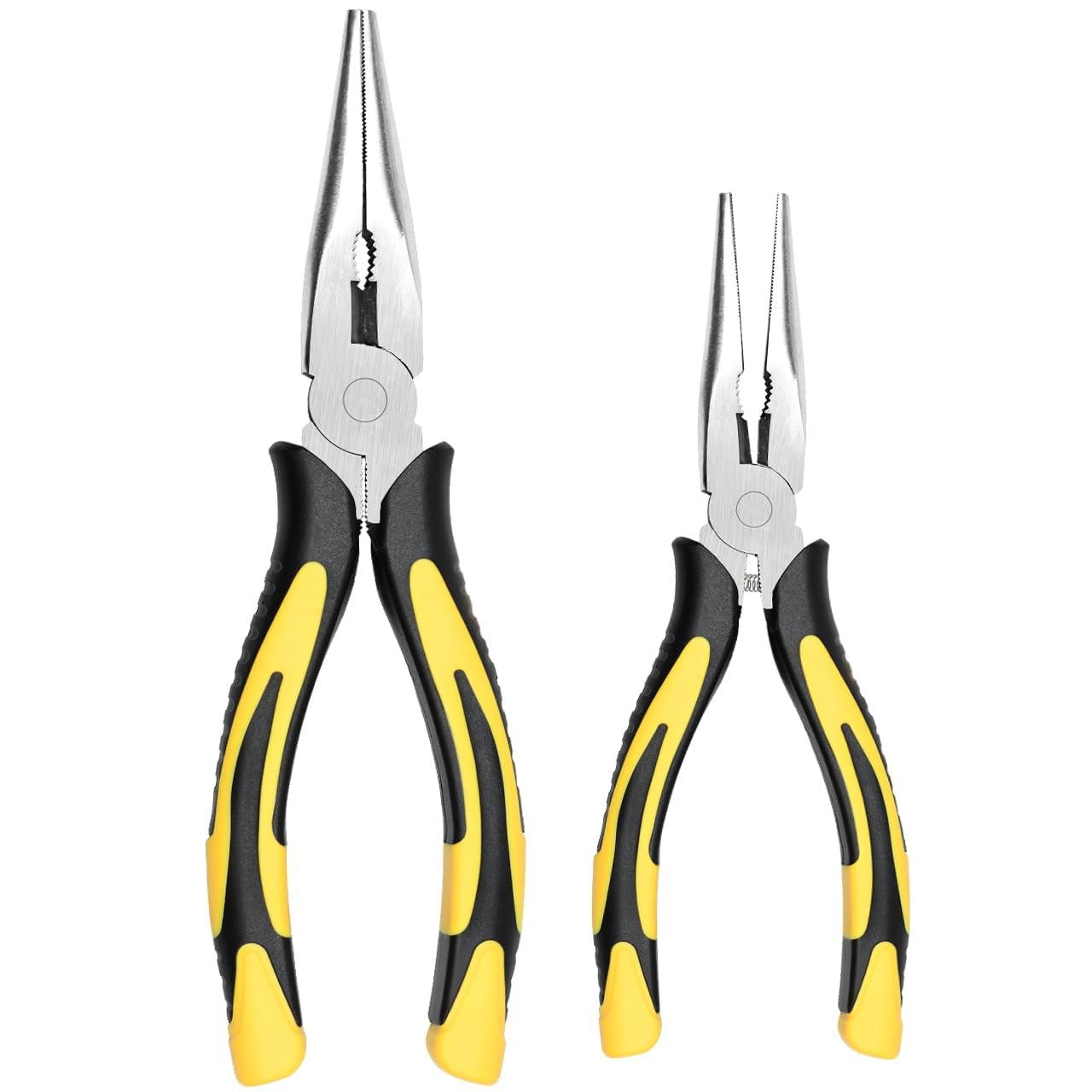Premium VISE-GRIP Long Needle Nose Pliers- 8” & 6’’ , Paper Clamp Precision, High Carbon Steel, Soft Grip with Wire Cutter, Long Nose Cutting Pliers for Home, Fishing, Jewelry, Crafts，2pcs