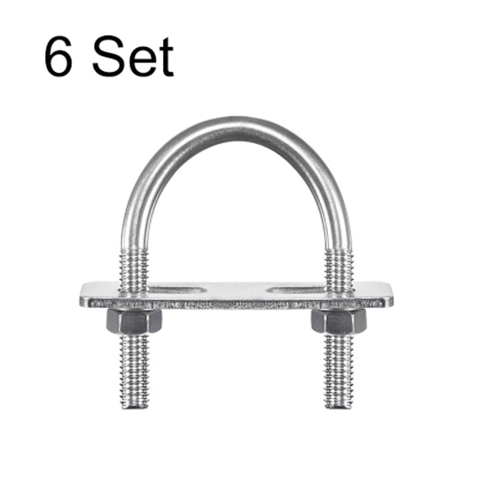 TOP-VIGOR 6 sets M8 Round U-Bolts, 38mm Inner Width 65mm Length 304 Stainless Steel U-Bolts with Nut - Image 3