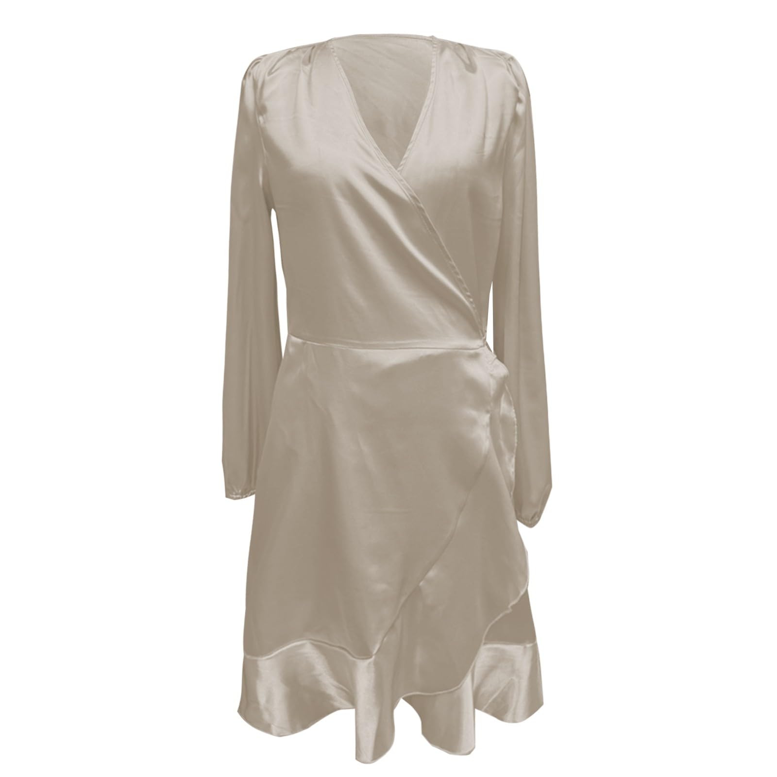 2026 élégante en Satin à col en V pour Femme Haute et décolleté Plongeant Coupe Parfaite pour Les généreuses idéale pour Les soirées ou cérémonies spéciales