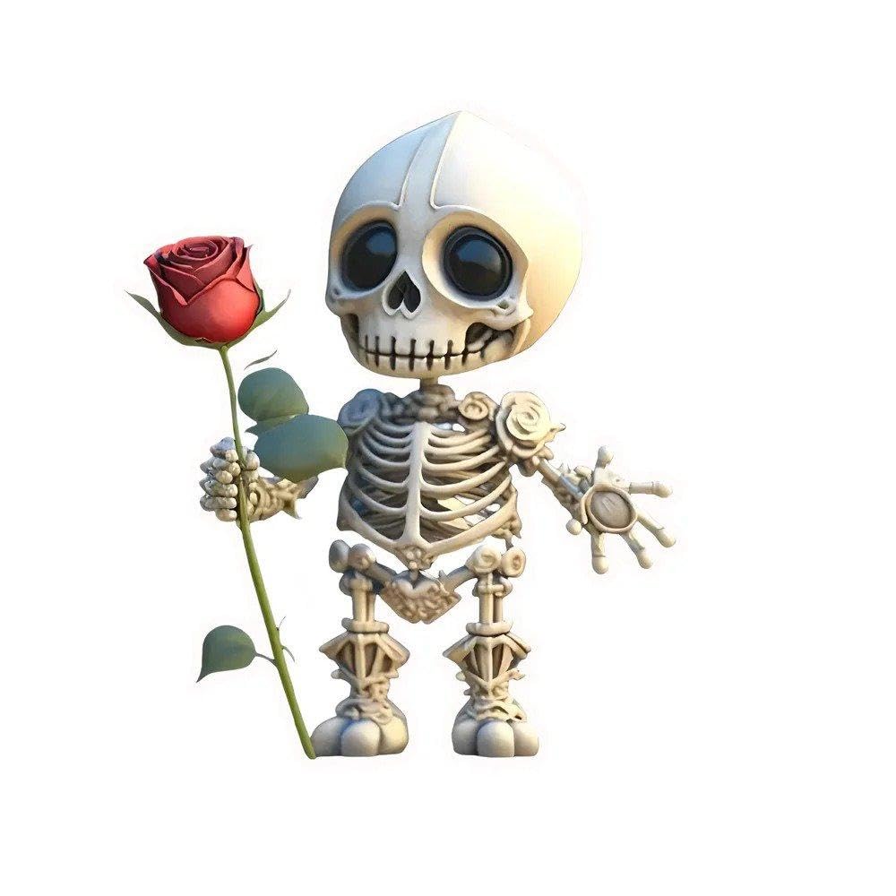 Stickers A Skull Holding Rose Flowers Decal 13x15cm for Cars Trucks Motorcycles Walls
