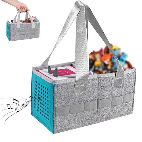 LIAMERHE Sac de rangement Toniebox pour Toniebox - Kit de démarrage et accessoires - Peut contenir 30-40 figurines Tonies - Sac de transport avec poignée pour Toniebox Tonie - Sac de transport Cover