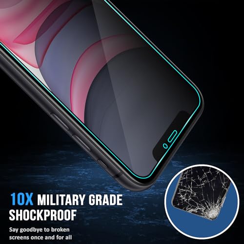 Image of ArmourPro Privacy Tempered Glass for iPhone XR /iPhone 11 - Anti-Spy Anti Peeping Screen Protector, 9H Hardness, Edge-to-Edge Coverage, Ultra Thin, Bubble-Free Installation Kit | Black