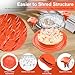 SURETIVIAN Chicken Shredder Large Chicken Breast Shredder Tool Twist with Brush&Fork, Visible Meat Shredder Machine, Anti-Slip Strip, Ergonomic Handle, BPA Free, Suitable for Pork Beef Chicken(Orange)