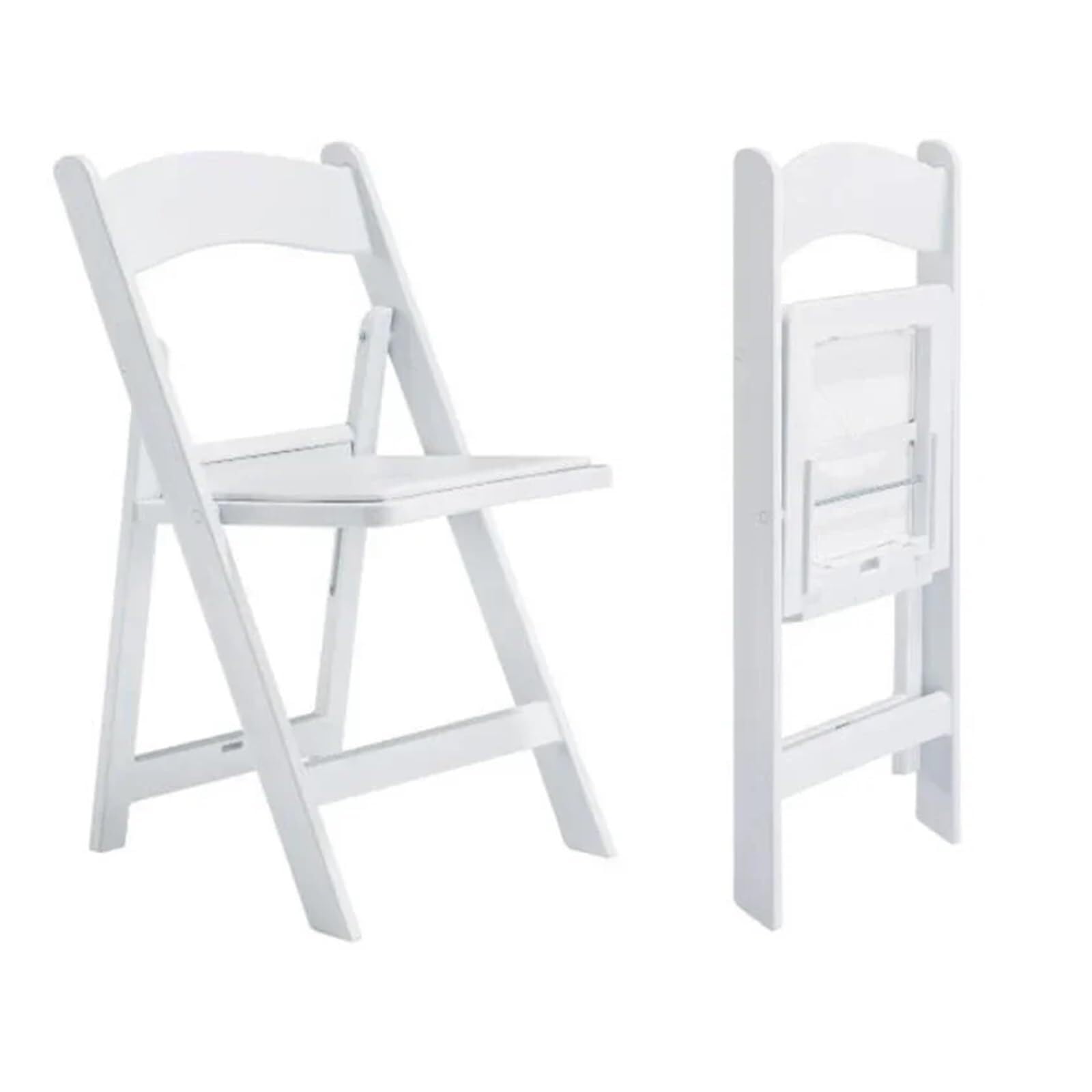 Chaise pliante blanche lot de 2 en plastique pour intérieur et extérieur