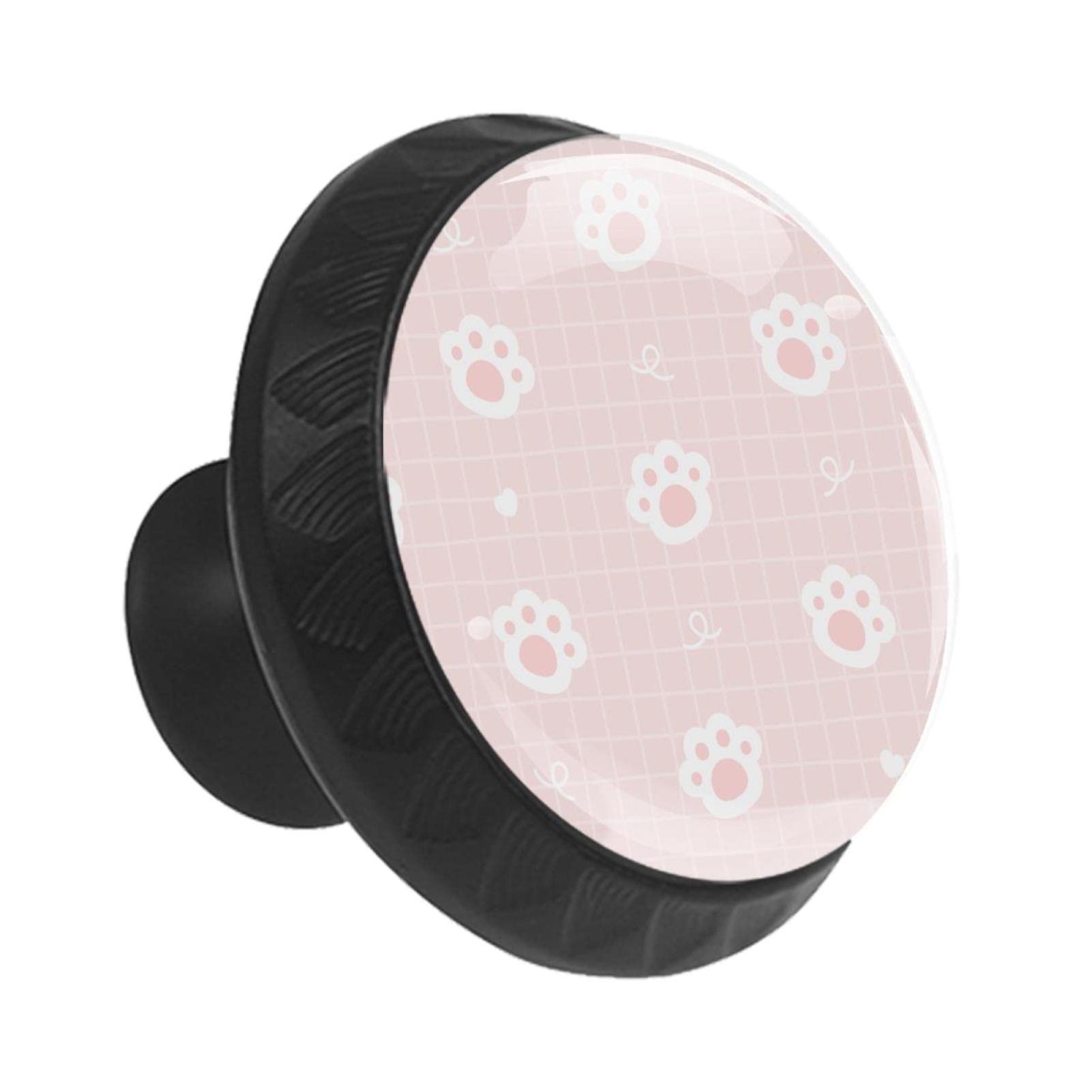 Tirador para Muebles Pata De Gato Lindo Pomo de cajón para Habitación Infantil Dormitorio Tirador de cajón impresión pomo de puerta 12 Piezas 3.5×2.8CM
