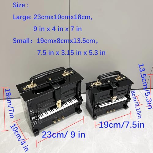 Piano Shaped Purse Handbag Women Crossbody Shoulder Bag Box Shaped Acrylic Evening Top Handle Clutch Bag Novelty Piano Purse3