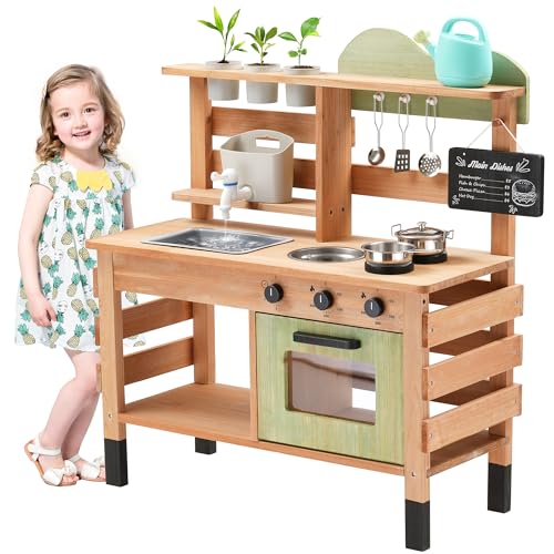 OLLIKIVI Outdoor Play Kitchen with Chalkboard