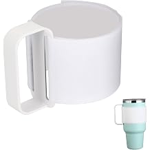 Tumbler Handle for YETI Rambler 20oz 30oz, RTIC, Owala, Ozark Trail Water Bottle, Adjustable Handle for 20Oz - 64Oz Water Bottles, Anti Slip Cooler Cup Handle for Tumblers, Travel Mug Grip White
