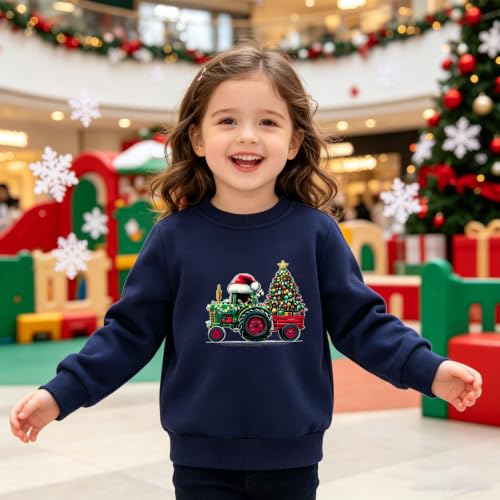 Kids' Tractor and Tree Navy Sweatshirt, alternative view 2