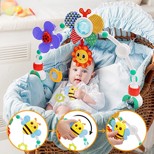 FPVERA Baby-Spielzeug 0-6 Monate: Spielbogen Kinderwagen Babybogen Spielzeug Autositz Clip Play Arch On The Go Sensory Toy Geschenk für Neugeborene Kleinkind 0 3 6 9 12 Monate – Bild 6
