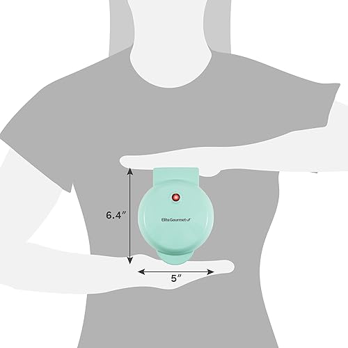 Miniatura 6 de Elite Gourmet EWM-013MX - Mini waflera eléctrica antiadherente con superficie de cocción de 5 pulgadas, gofres belgas, diseño compacto, hash browns,