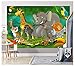Children's Room Poster - Jungle Animals - Playroom Wall Picture Decoration Jungle Animals Party Zoo Wildlife Park Nature Safari Adventure Lion Elephant (55 x 39.4 Inch / 140 x 100 cm)