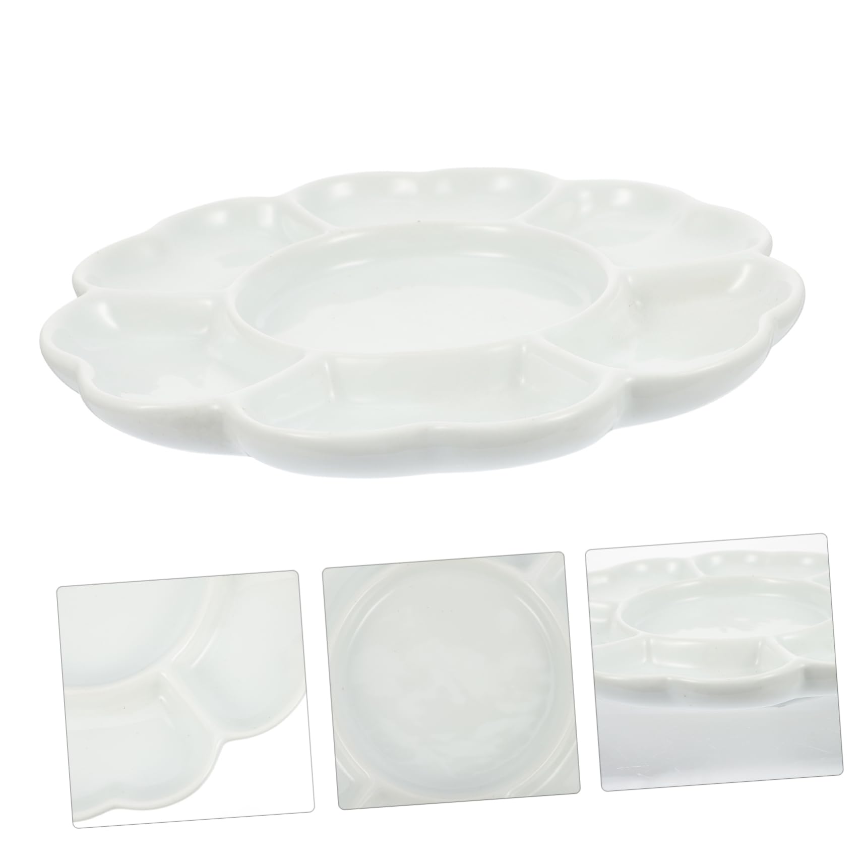 Angoily 1pc Ceramic Color Mixing Tray Plum Blossom Handheld Palette for Artists Durable Pigment Dish for Watercolor Gouache Painting Present for Painting Enthusiasts