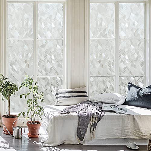 Dktie Window Privacy Film Frosted Glass Window Film Static Cling Uv Blocking Removable Window Clings, Opaque Window Stickers Vinyl Window Coverings For Home Office (Ctblt168, 17.5 X 78.7 Inches) #TOP3