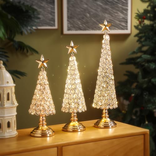 Soaoo 3 Pcs Light Crystal Christmas Cone Tree 17 Inch Battery Powered Glass Treetop Lighted Christmas Tree Crystal Tabletop Christmas Tree Ornament Light LED Lamp for Home Christmas Centerpieces Soaoo 3 Pcs Light Crystal Christmas Cone Tree 17 Inch Battery Powered Glass Treetop Lighted Christmas Tree Crystal Tabletop Christmas Tree Ornament Light LED Lamp for Home Christmas Centerpieces