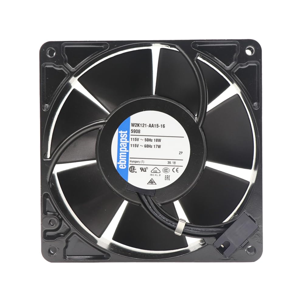 W2K121-AA15-16 5908 AC Axial Fan for ebM Papst -115V 178m³/h Airflow 2750-3100 RPM Industrial Cooling Fan Compatible with Cabinet