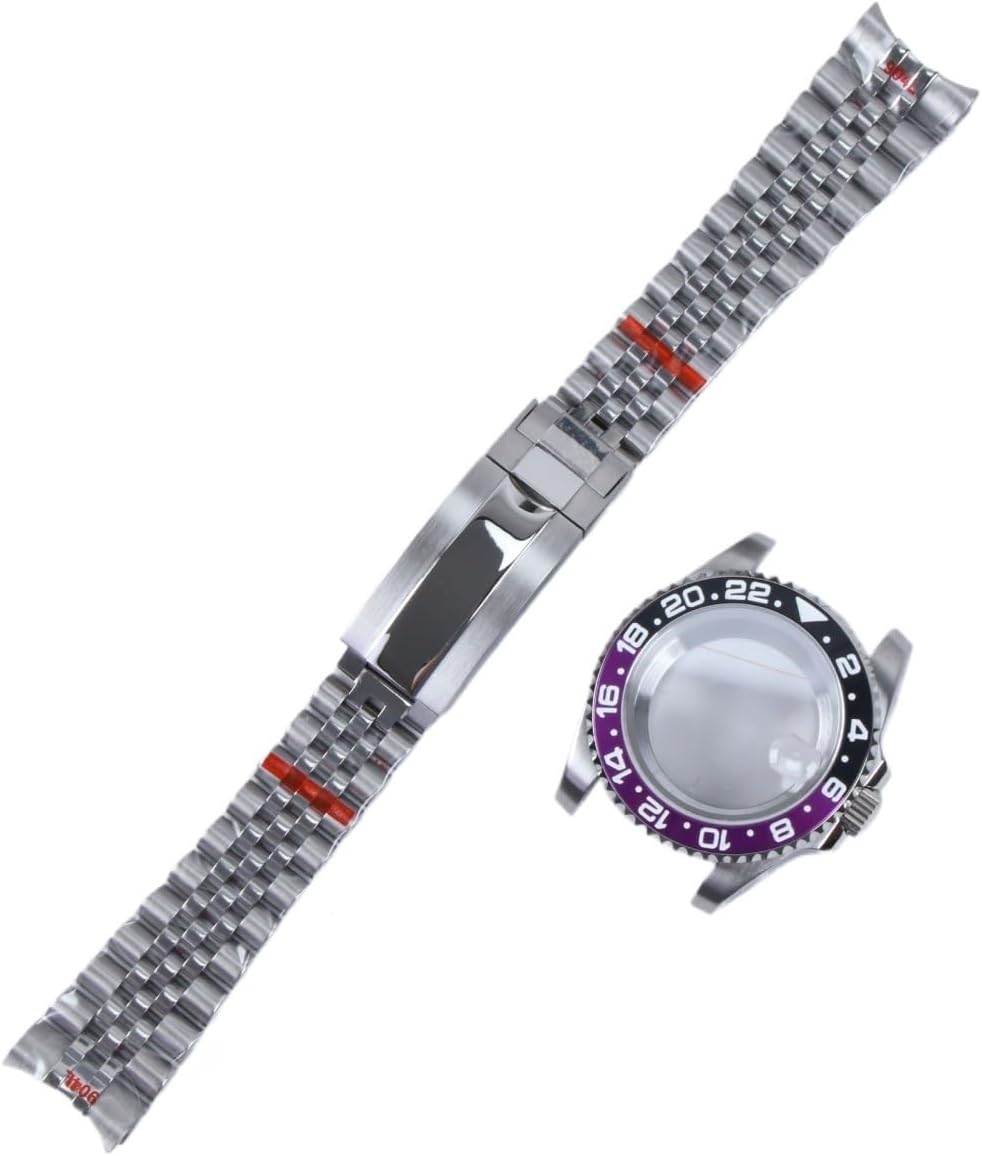 40mm Diver Watch Case Mod Kit with GMT Bezel and Sapphire Glass - Compatible with - NH35 NH36 NH34 Movement