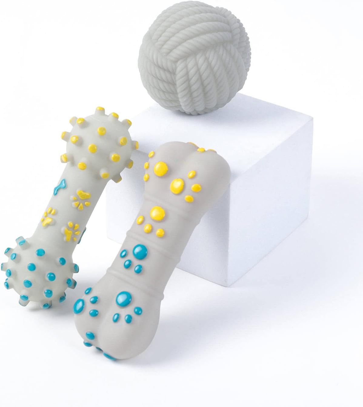 Chewable Dog toys, 3 (molar stick, bone, ball) Bite resistant, Teeth Cleaning, Enjoyable and Durable Toys for your dog
