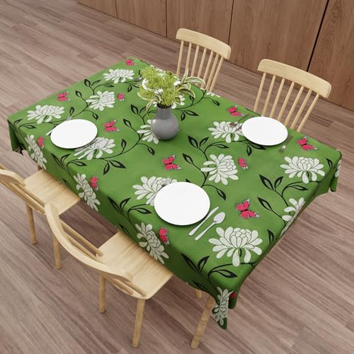 Image of Wings Star Premium Dining Table Cover for 6 to 8 Seater, 60 x 90 inch Size, Waterproof and Dustproof (60x90 inch- 6-8 Seater) Green