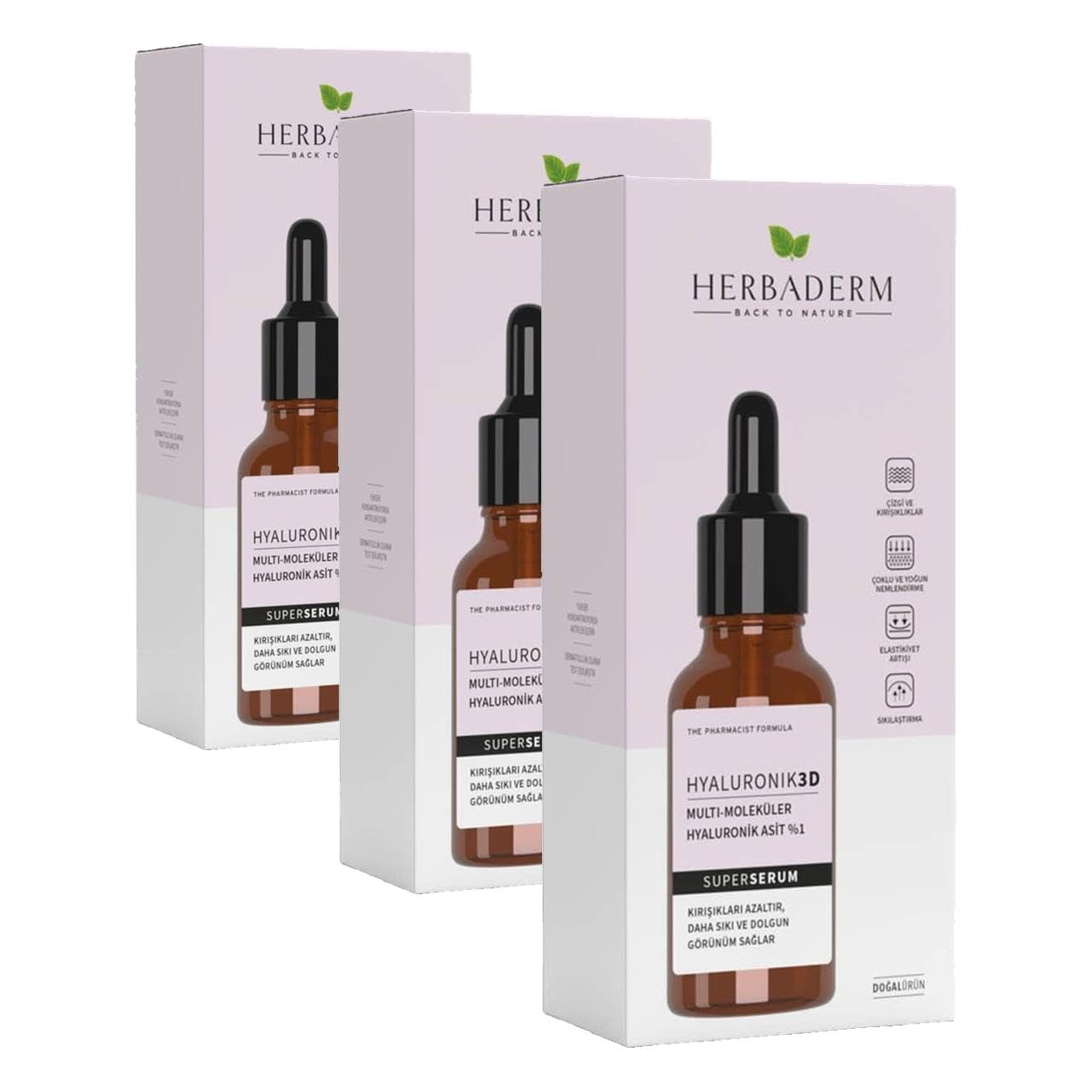 Herbaderm Superserum Hyaluronik 3D (30 ml) (3 paketi)