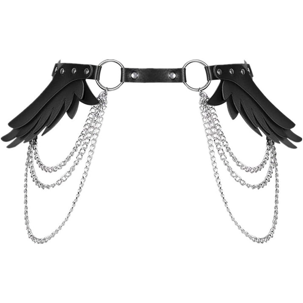 Ceinture de taille pour femmes en cuir punk avec chaîne idéale pour vos tenues de soirée Y2k
