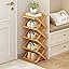 Kiss Me Bamboo Folding Shoe Rack,Vertical Narrow Shoe