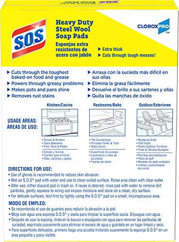 S.o.s. Steel Wool Soap Pads, Clorox Cleaning Pads, Healthcare Cleaning And Industrial Cleaning, 15 Count (12 Boxes Per Case) - 88320 #TOP7