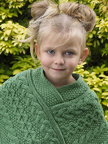 Image of Aran Crafts Kid's Irish Cable Knitted Soft Cape Poncho (100% Merino Wool)