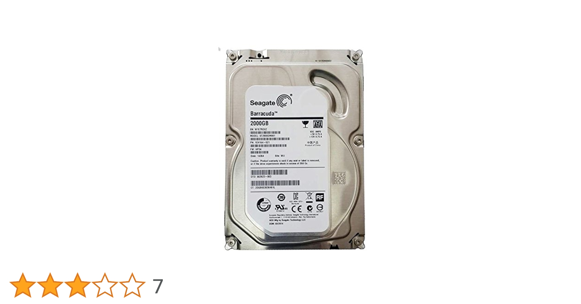 SEAGATE - SEAGATE製HDD　ST2000DM001　2TB SATA600 7200　0～100時間以内 Seagate Barracuda 2TB 3.5