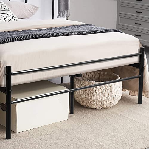 HJ-WeDoo-Metallbett-Doppelbett-Tagesbett-Jugendbett-Kinderbett-Gaestebett-Bettsofa-Bettgestell-Bettrahmen-Stahlbett-Bett-Gestell-140-x-190-cm-Schwarz