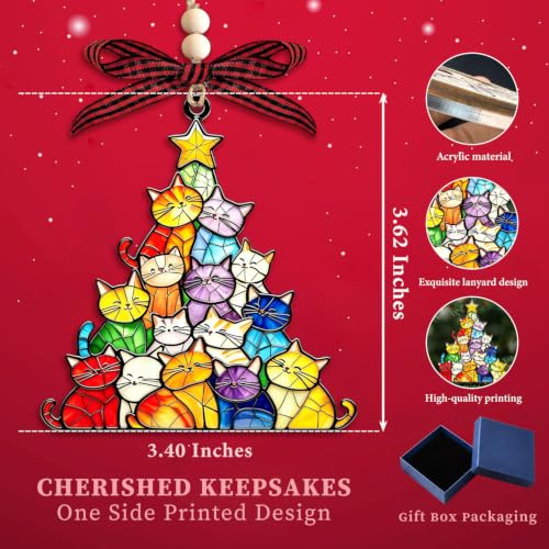 Image of Cat Lover Gifts for Women,Funny Holiday Decorations Cat Christmas Ornament